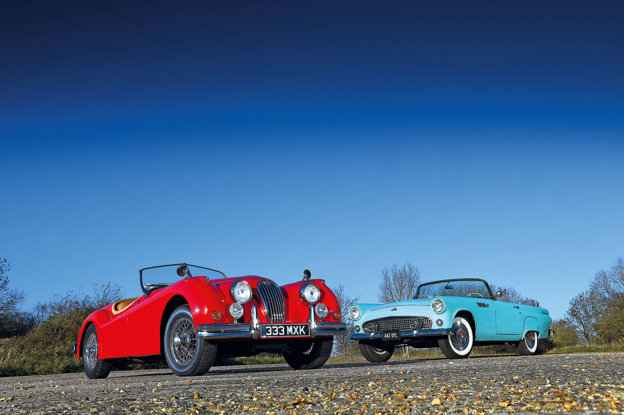 Classic & Sports Car – Glitz & Clamour: Jaguar XK140 and Ford Thunderbird