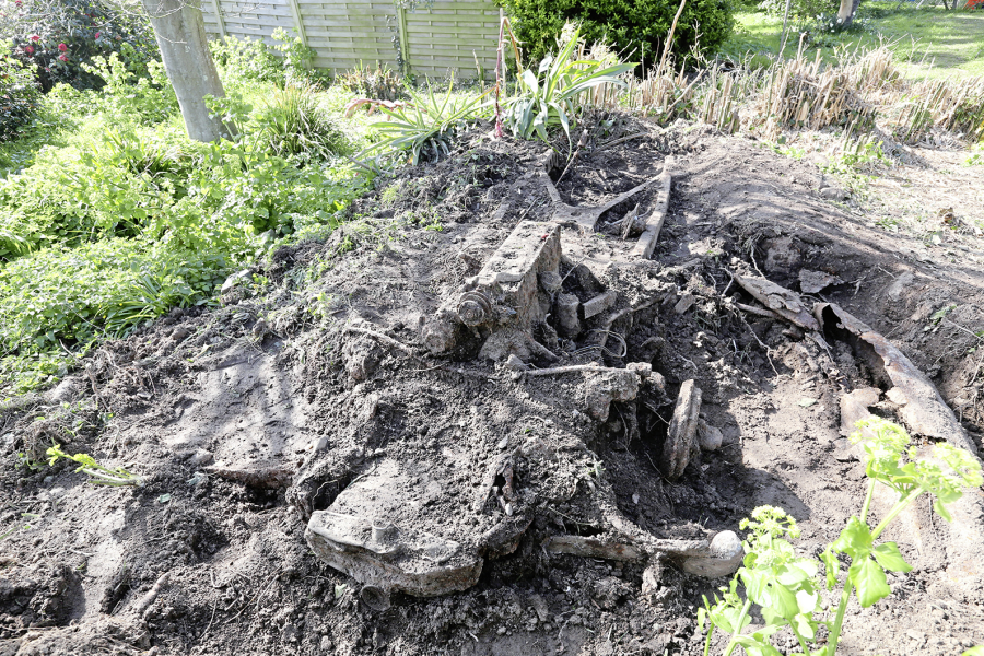 A barn-find Daimler? No, it's a rockery-find...