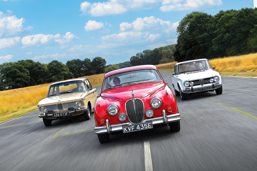 Classic & Sports Car – Jaguar Mk2 2.4 vs BMW 1800 vs Alfa Romeo 1300 TI: continental challenge